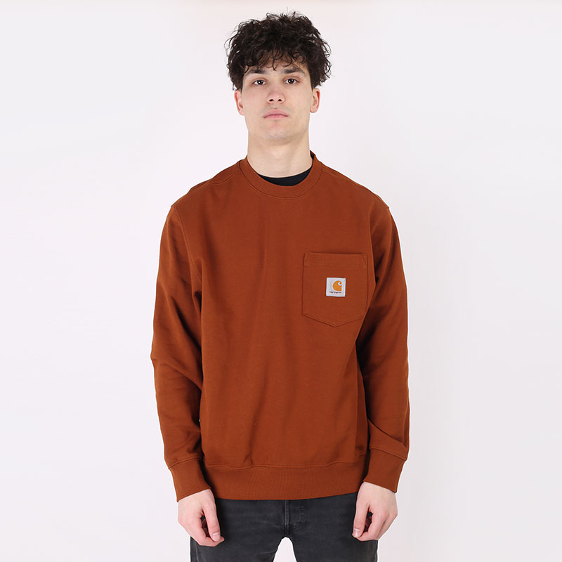 Мужская толстовка Carhartt WIP Pocket Sweat (I027681-brandy)  - цена, описание, фото 3